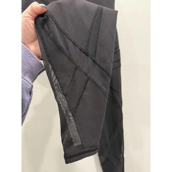 Lululemon X Wunder Under Ultra High Rise Mesh Workout Leggings, Size 14, Black - Picture 5 of 7